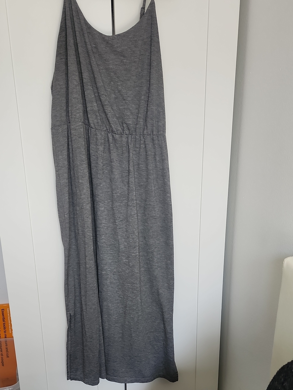 Old Navy Heather Gray Maxi Dress with Scoop Neck
